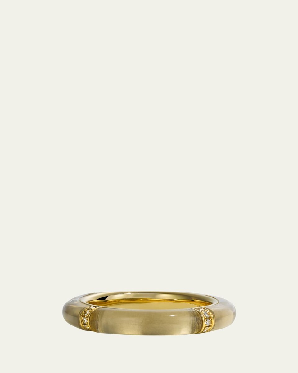 14K Yellow Gold Iris Diamond Ring with Crystal